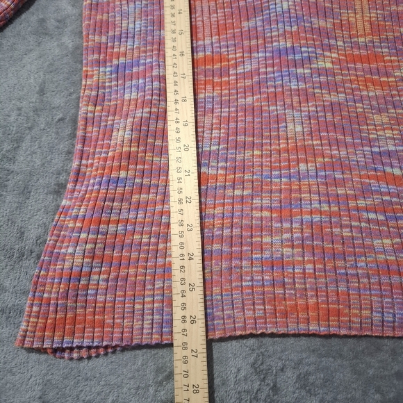 Sundance Sweater Multicolor Ribbed Spacedye Knit Henley Women's Size XL Stretch - Picture 7 of 9